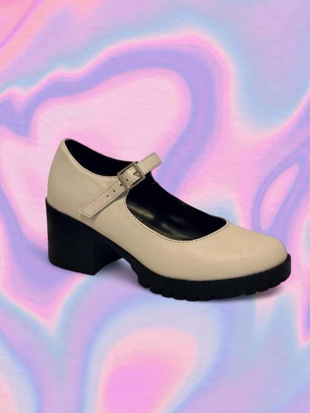 Soda Cream Mary Jane Block Heel